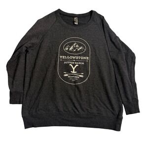 Yellowstone Dutton Ranch Graphic Sweatshirt Plus 2XW Charcoal Gray IM